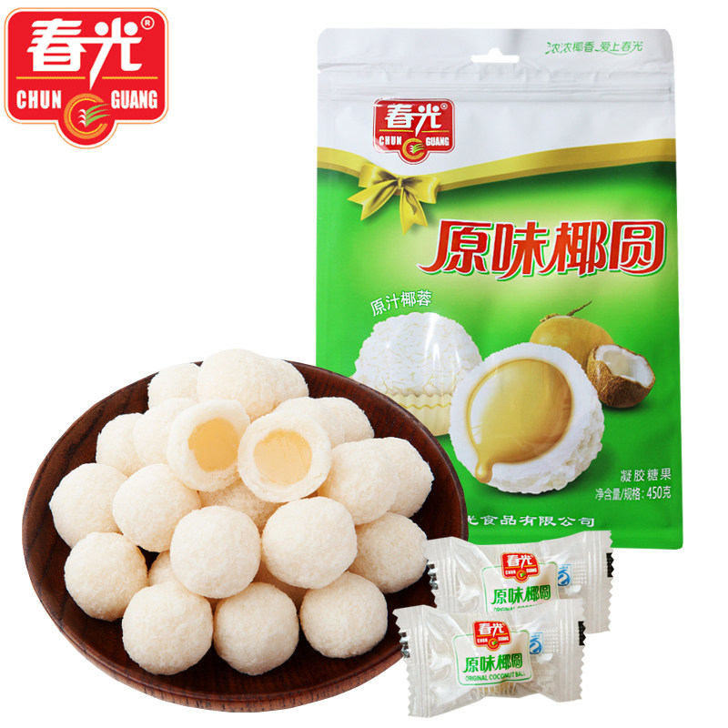 海南 春光食品 榴莲 原味 什锦椰圆450g夹心软糖椰球口味可选