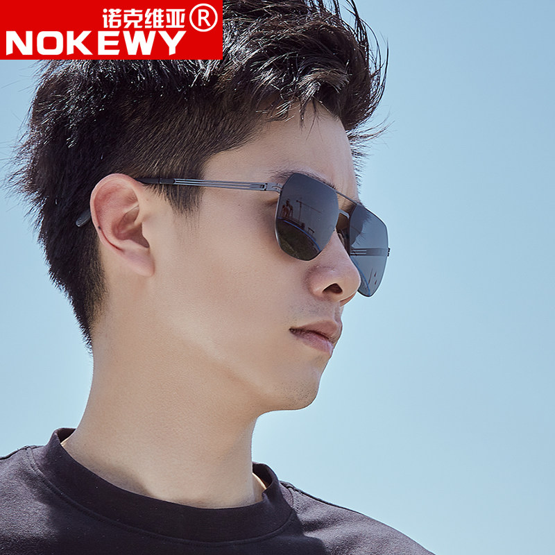 新款开车专用尼龙偏光墨镜男潮大框防紫外线太阳眼镜时尚蛤蟆镜女