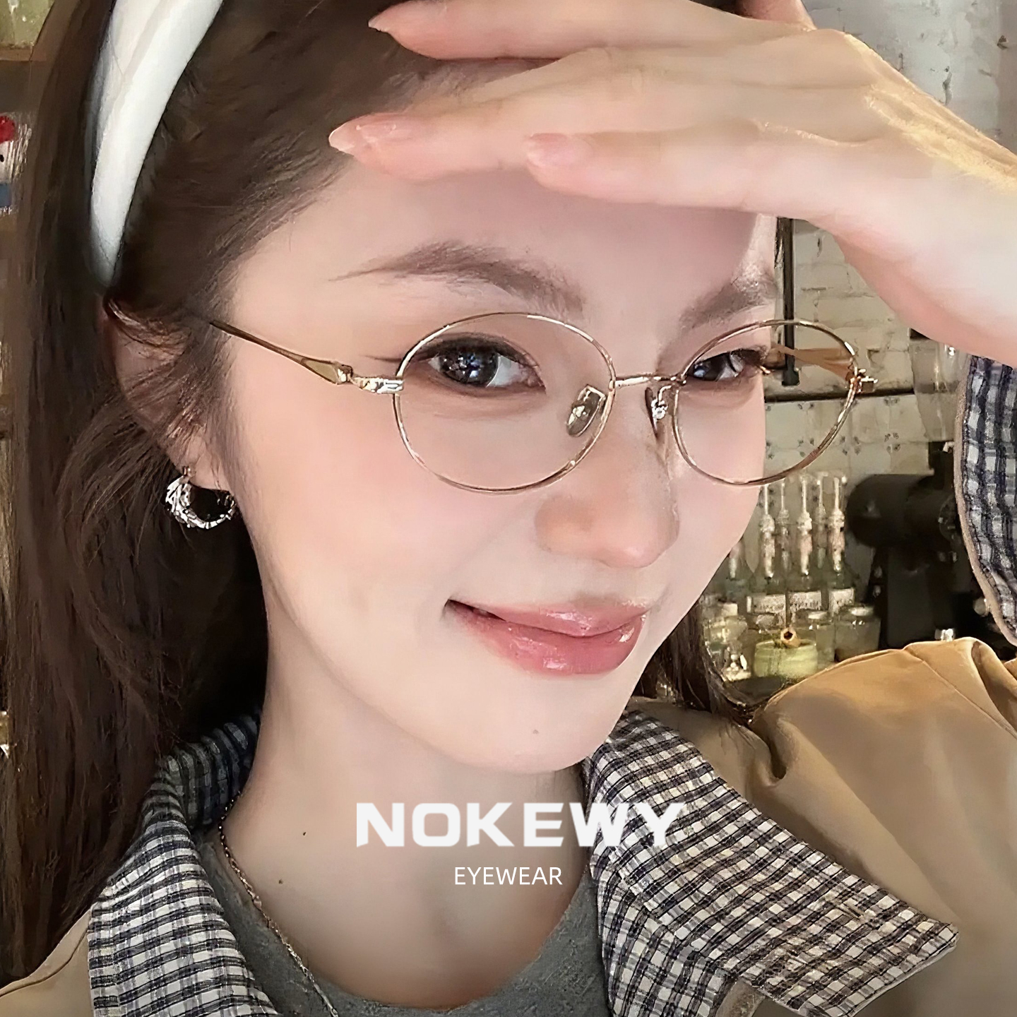 NOKEWY女款气质纯钛防蓝光眼镜