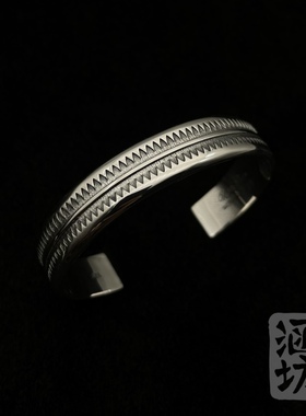 思涵高桥盾锯齿男女款银手镯