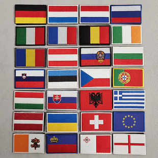 欧洲国旗刺绣魔术贴徽章乌克兰俄罗斯旗帜布贴背包装饰贴缝纫臂章