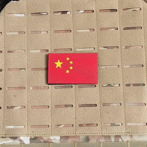 IR反光激光雕刻五星红旗刺绣魔术贴双面徽章衣服包装饰国旗臂章