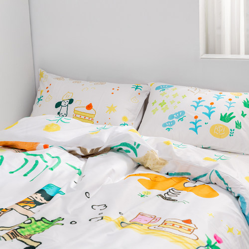 富山商店x石榴Zakuro 日系清新ins可爱原创纯棉床单被套