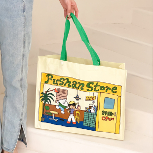 富山商店 45x37x10cm 可爱环保手提购物袋