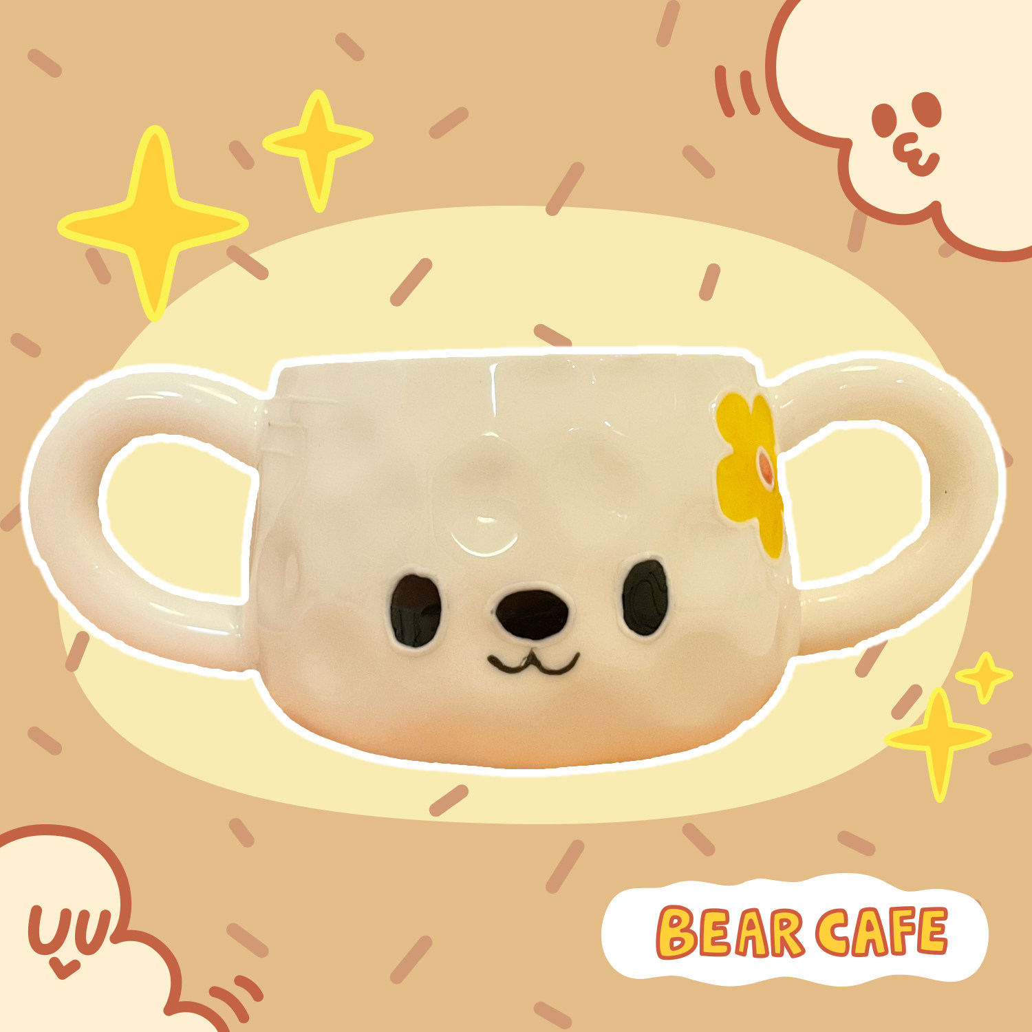 富山商店陶瓷手绘双耳咖啡杯