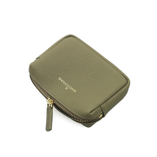 头层牛皮卡包whoisshan拉链钱包