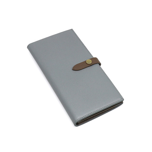 whoisshan山羊皮女简约长款钱包