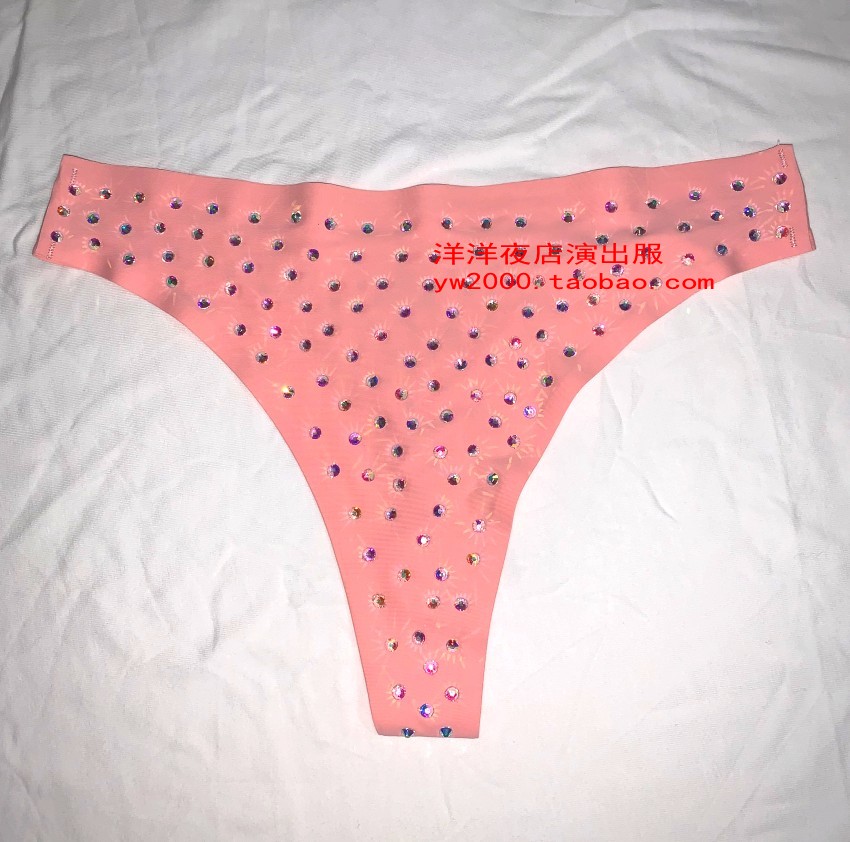 定制夜店酒吧女歌手DJ演出服现代领舞服亮钻丁字裤红黑色白色肤色