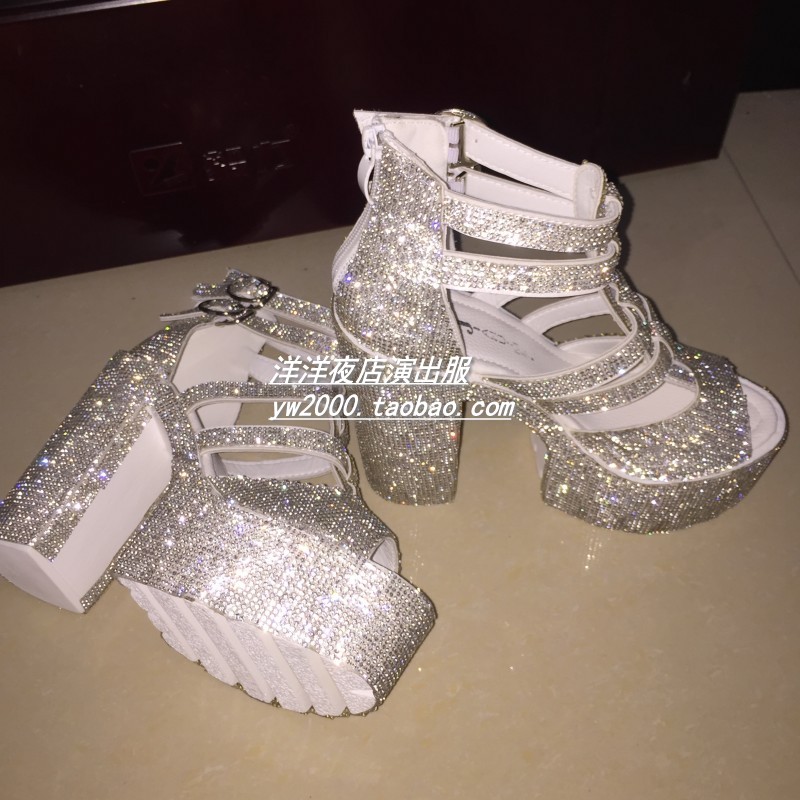 演出闪闪钻鞋高跟鞋舞台夜店