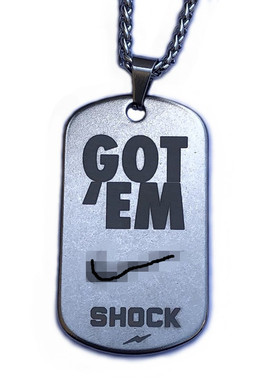 SHOCK 必中GOT'EM客制军牌 纯钛钢hiphop网红ins嘻哈吊坠街头项链