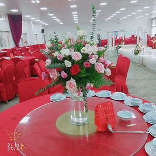 小桌花 婚礼场地布置花 路引 瓶插花 台花 婚礼餐桌鲜花 生日桌花