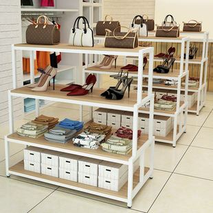 精品展示柜中岛柜服装店鞋店展架化妆品店双排展示台母婴店置物架