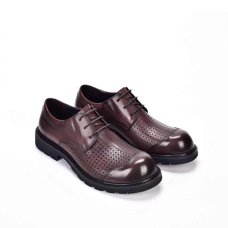 普洛克正品 镂空皮鞋潮流厚底商务鞋透气圆头打孔洞洞鞋凉鞋男鞋,流行男鞋,马丁靴,淘宝优惠券,粉丝福利购,淘宝优惠卷