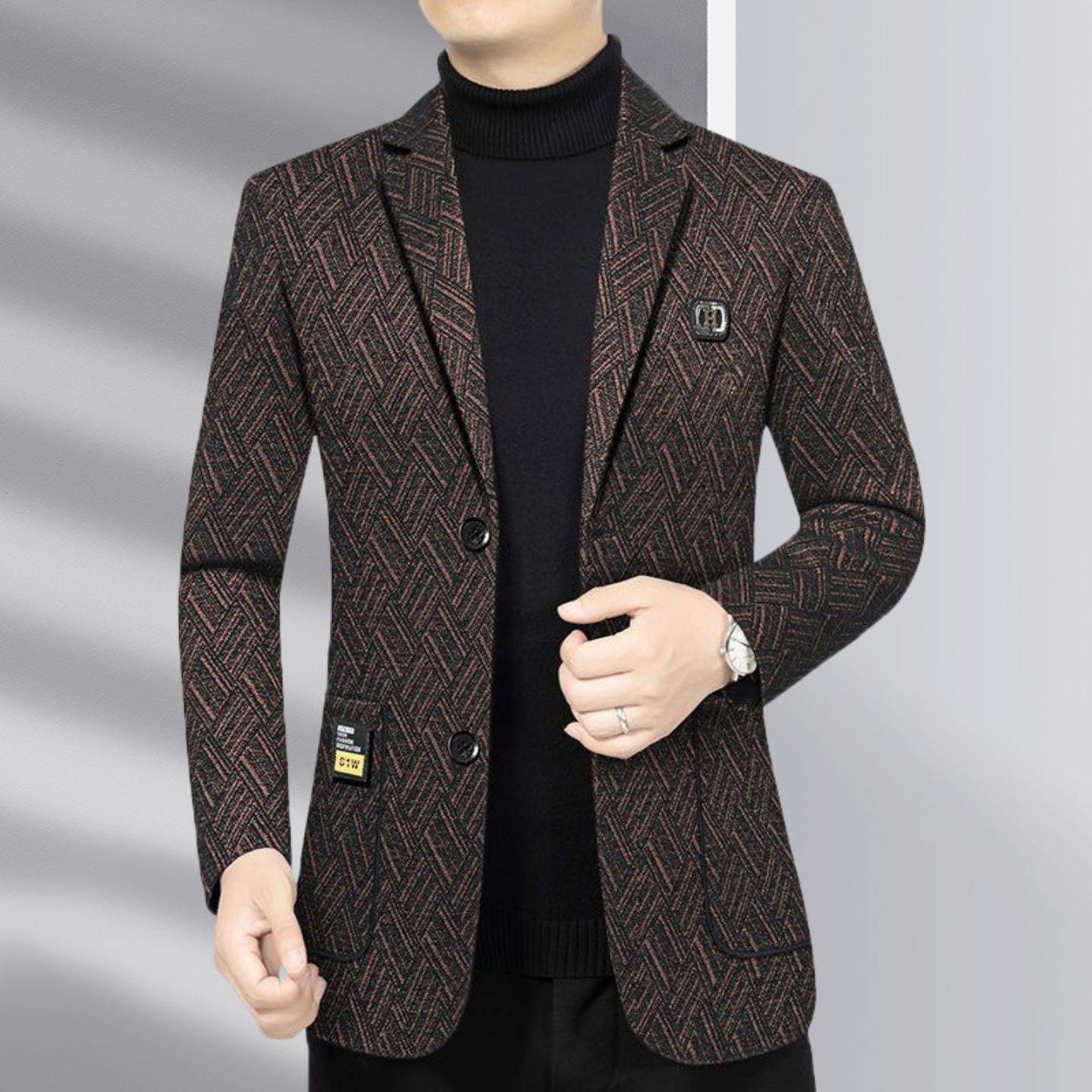 普洛克正品男装 商务休闲品格秋冬毛呢大衣商务休闲西服夹克外套