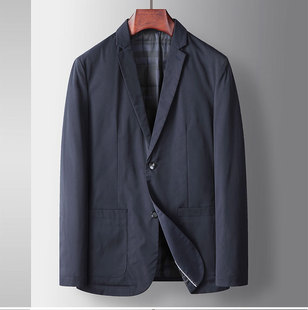 普洛克正品 薄羽绒服男西装商务休闲秋冬款外套新款轻薄西服轻便