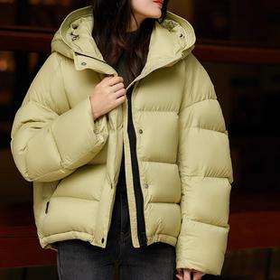 普洛克正品 95白鹅绒女装连帽短款 平湖高端羽绒服外套女款厚款冬