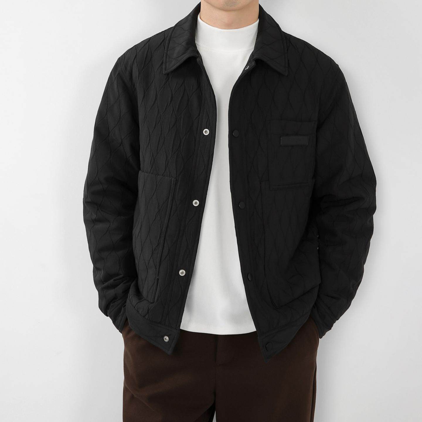 普洛克正品 短款轻薄保暖夹克潮流肌理感羽绒服休闲通勤外套男士