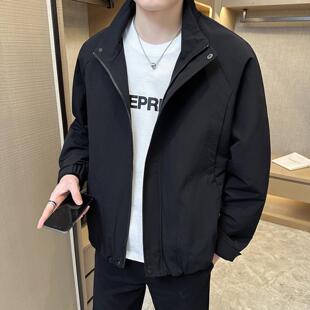 普洛克正品男装 商务休闲夹克春新纯色立领潮流休闲工装外套上衣