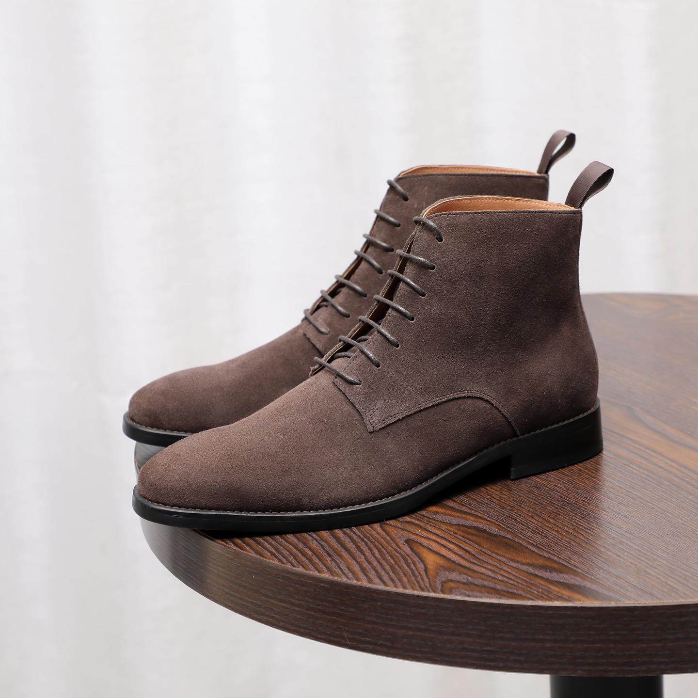 普洛克正品 真皮鞋英伦风磨砂皮潮流年轻人马丁靴尖头切尔西靴男