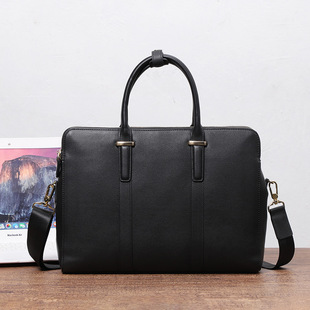 普洛克正品 大容量公事包男头层牛皮手拎包商务包真皮公文包