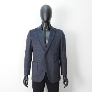 普洛克商场正品 高端夹克男春秋冬毛呢西装外套商务休闲呢子西服