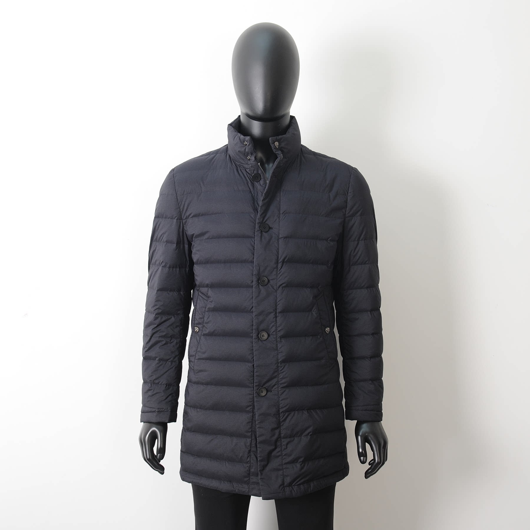 普洛克正品清仓现货 立领中长款薄款男羽绒服90白鸭绒商务冬外套