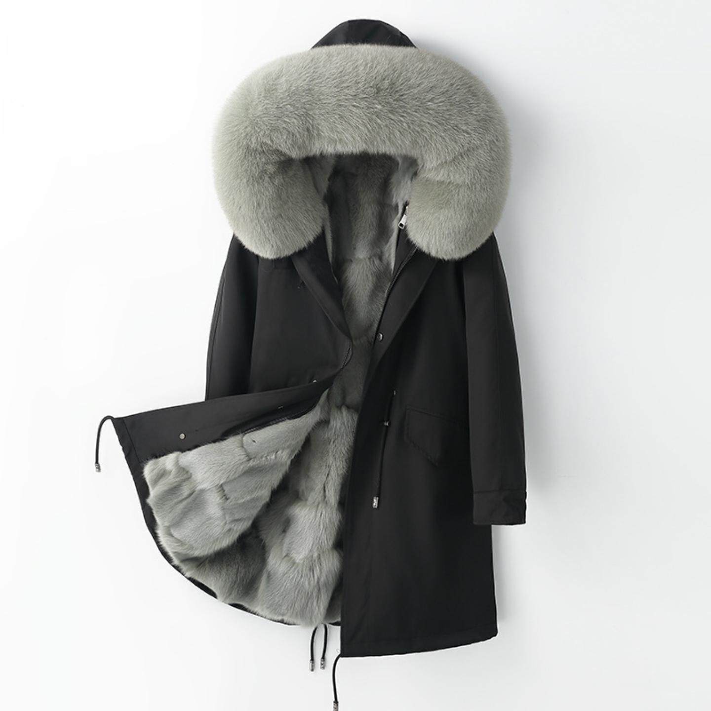 普洛克正品 女新款秋冬水貂毛皮草马甲双面穿貂皮大衣时尚厚外套