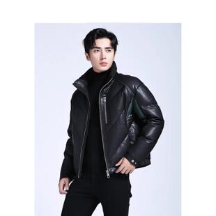 普洛克正品 男真皮皮衣短款头层绵羊皮夹克加绒加厚大衣冬季外套