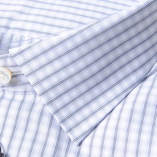 纳巴罗正品现货 Alumo高纱支棉半袖衬衫男薄格子短袖衬衣商务寸衫