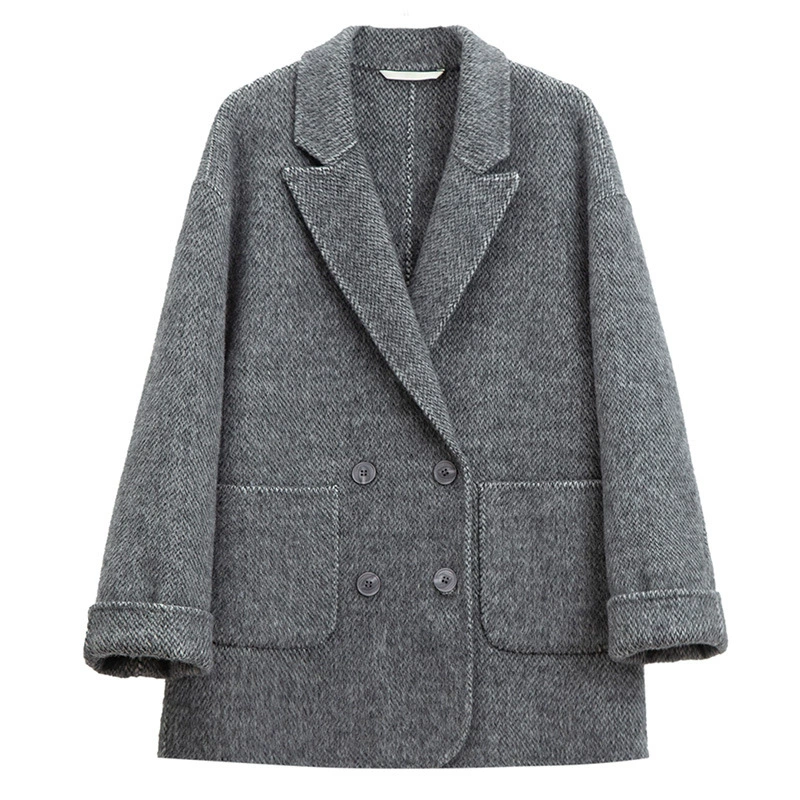 普洛克正品 婴驼短大衣简约宽松廓形大衣新款H型西装大衣户外外套