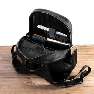 普洛克正品 休闲旅行包背包电脑包15.6寸大容量头层牛皮潮流男包