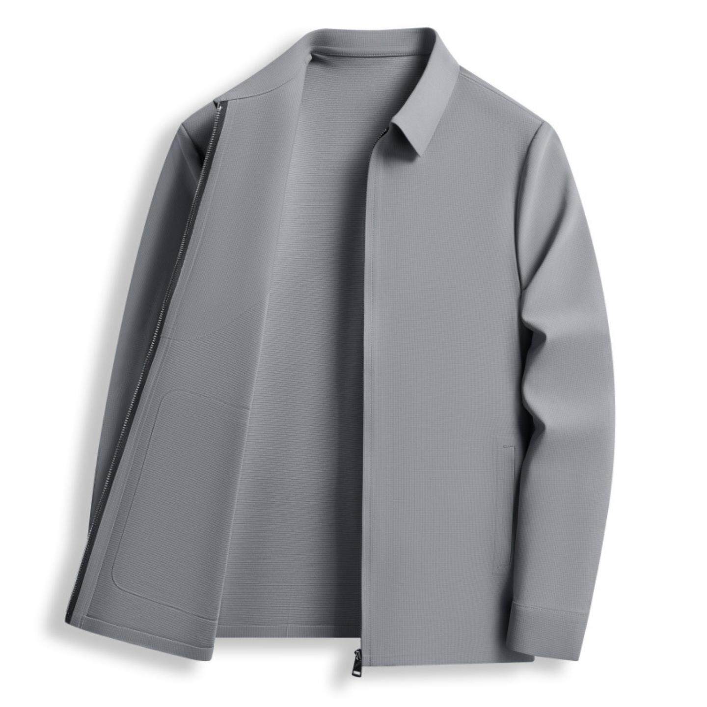 普洛克正品 商务休闲秋冬翻领毛夹克外套男中年爸爸装冬毛呢大衣