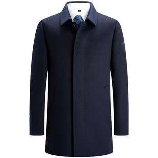 普洛克商场正品 哥伦布进口山羊绒大衣男冬翻领中长款外套