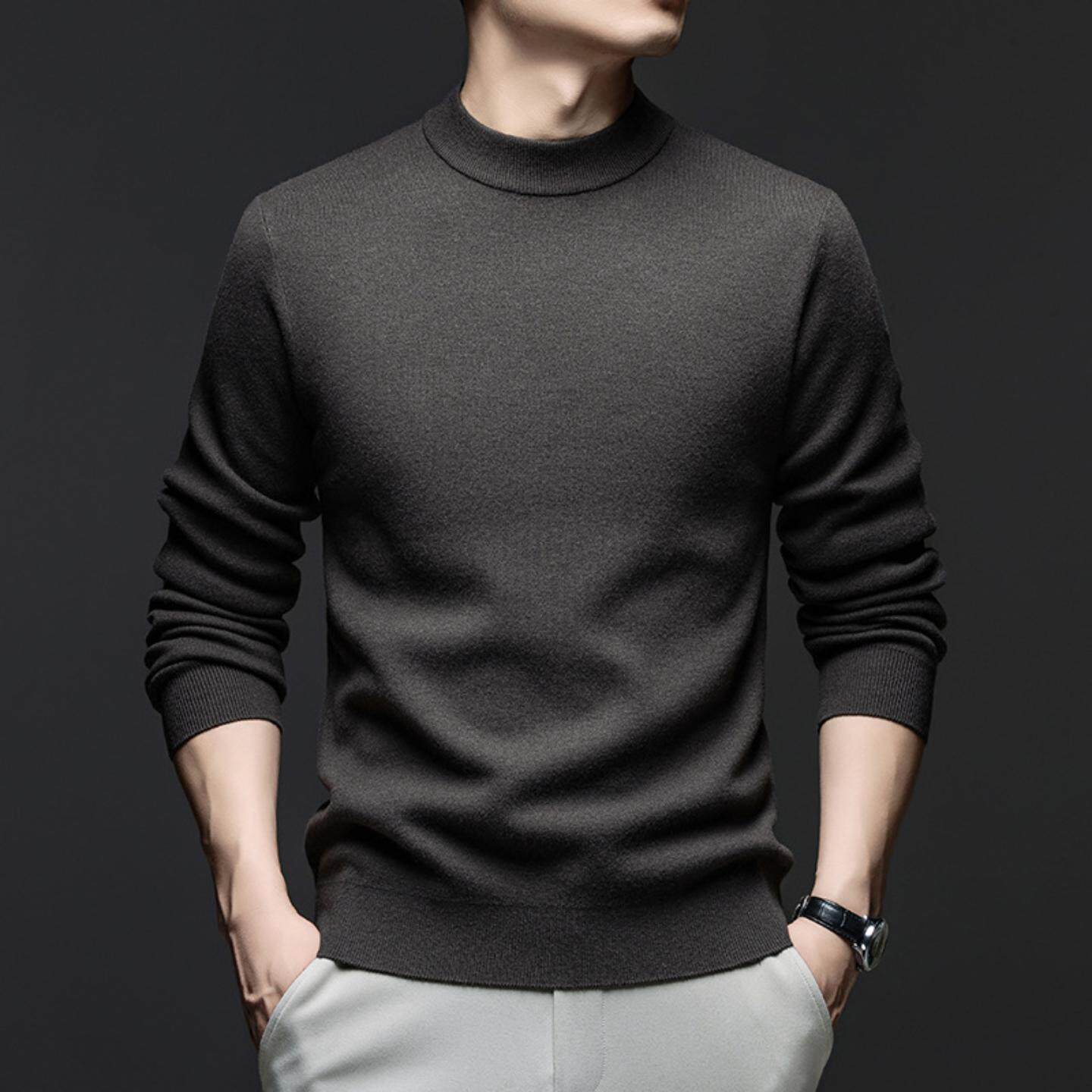 普洛克正品 半高领打底羊毛衫春秋冬新款加厚内搭针织衫毛衣男装