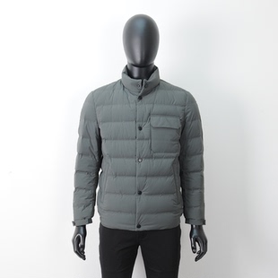 普洛克商场正品现货白鹅绒羽绒服男YKK立领商务户外工装夹克外套