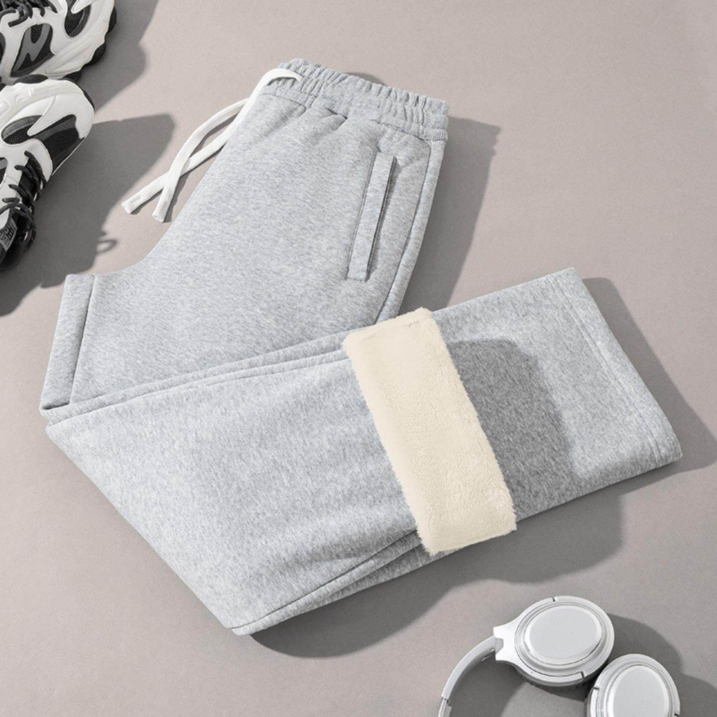 普洛克正品 裤北极长绒棉卫裤青少年宽松运动长裤加绒加厚款裤子