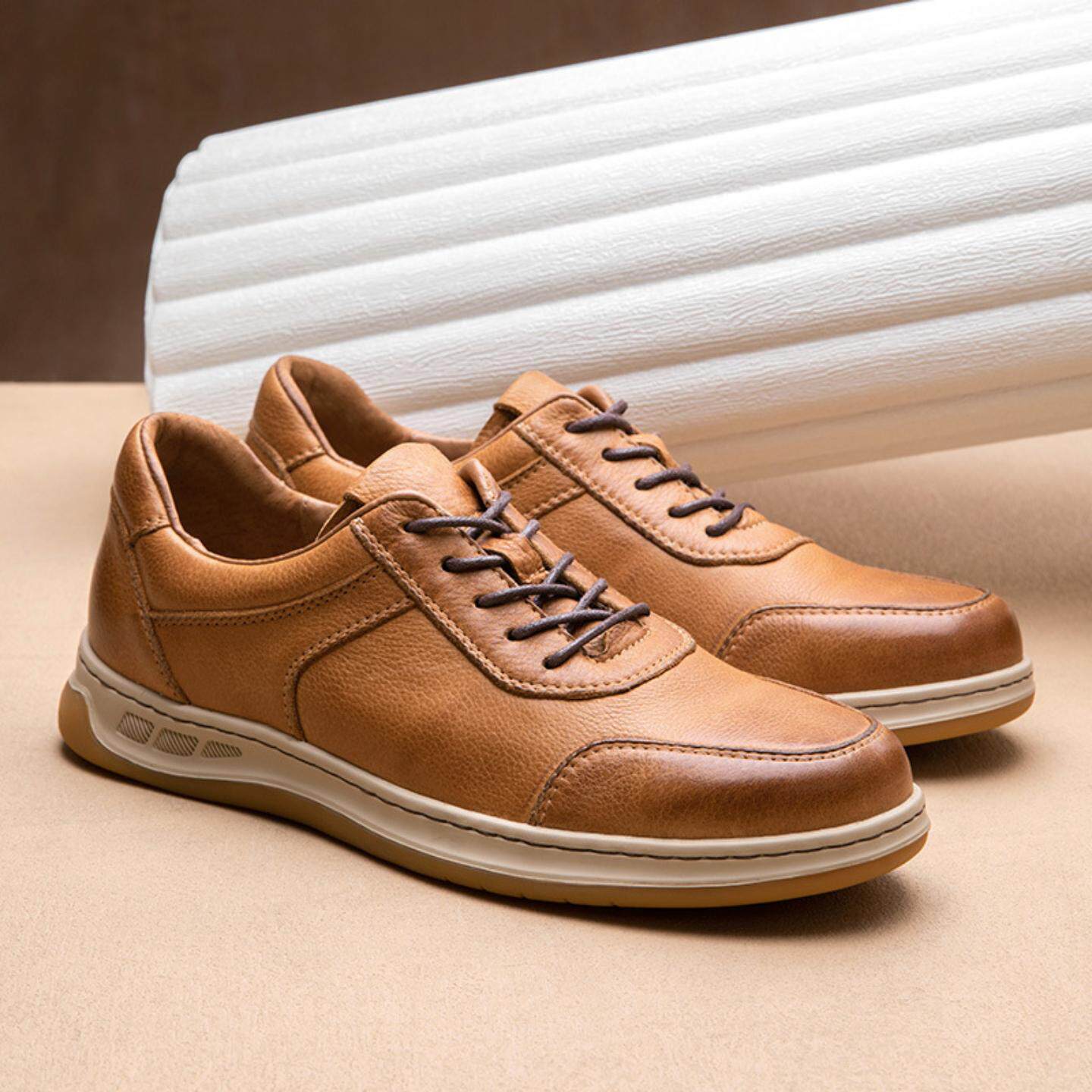 普洛克正品男鞋 手工商务休闲皮鞋真皮软底透气头层牛皮鞋春秋季