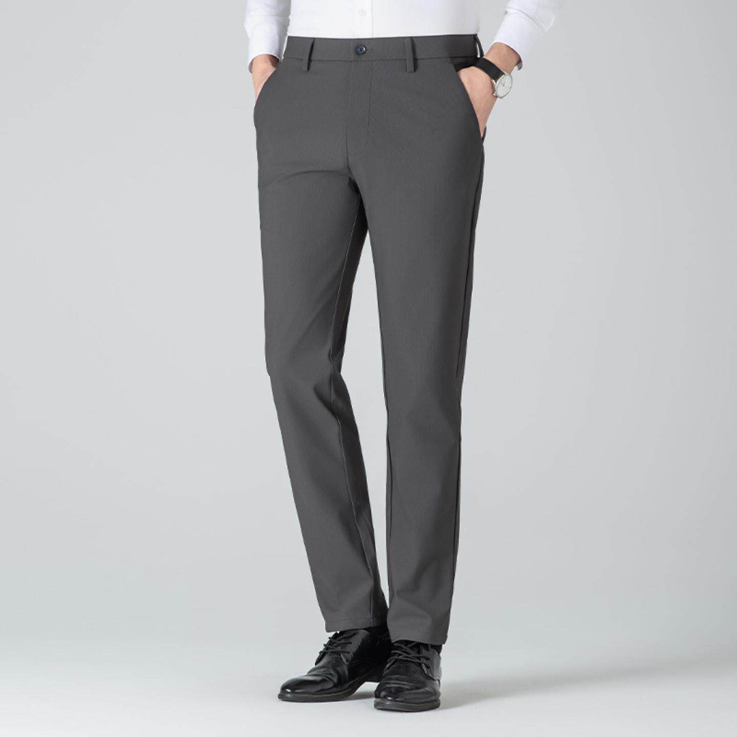 普洛克正品 弹力商务正装直筒休闲裤加绒加厚西裤男装抗皱长裤子