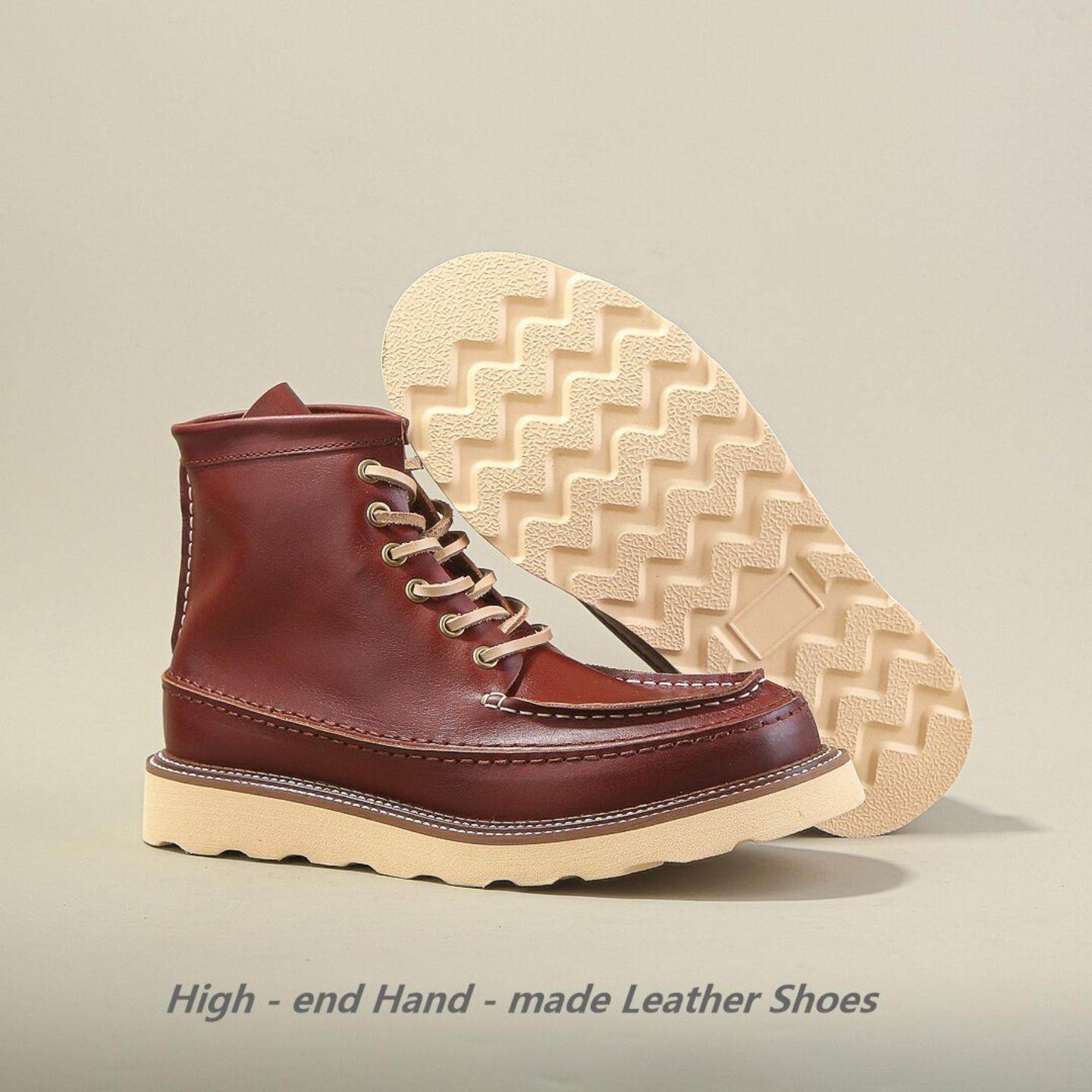 普洛克正品 丁靴男秋冬真皮复古休闲高帮短靴百搭875工装靴工装靴