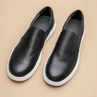 普洛克正品男鞋 真皮板鞋透气休闲头层牛皮豆豆鞋软底乐福鞋开车