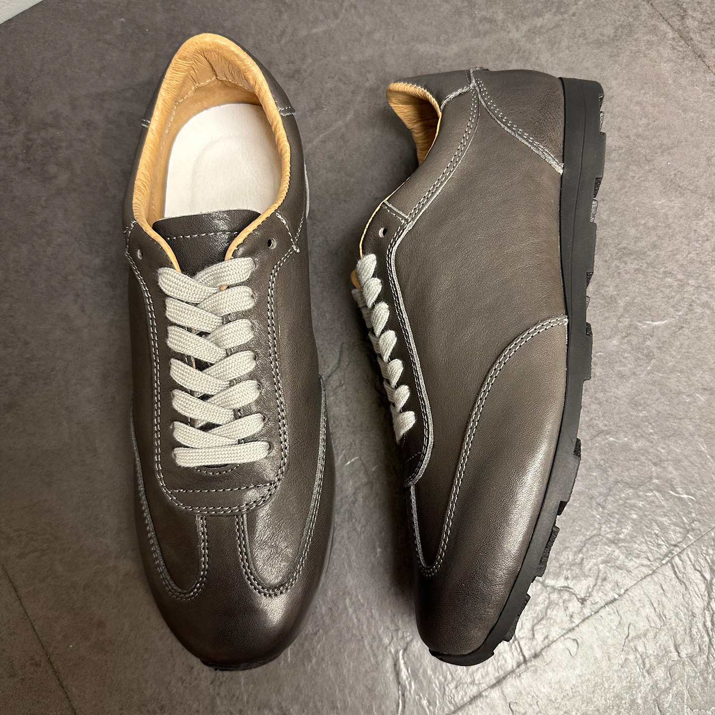 普洛克正品 商务办公日常休闲鞋真皮舒适百搭散步耐磨简约德训鞋