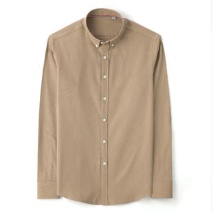 人字纹休闲衬衣寸衫 棉长短袖 秋冬加绒加厚保暖男衬衫 普洛克正品