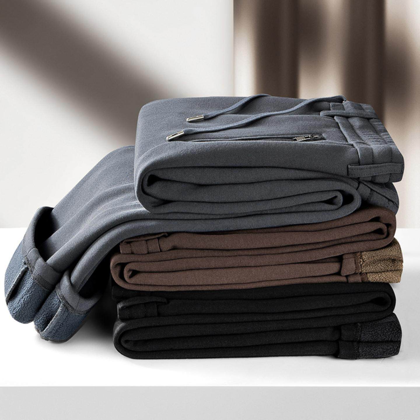 普洛克正品 运动裤冬季加绒加厚宽松休闲裤中年爸爸保暖男长裤子