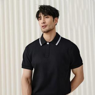 普洛克正品 短袖t恤夏季新款高级感肌理拼接冰丝休闲体恤上衣男装
