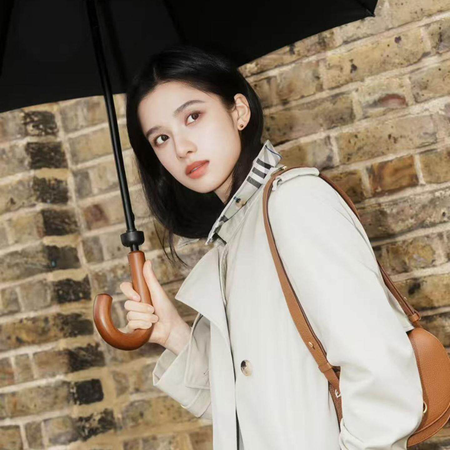 普洛克正品 卡斯尔福德卡其色中长款小个子风衣女英伦风通勤外套