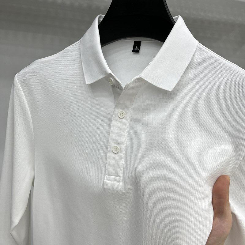 普洛克正品 70棉男商务通勤翻领长袖亲子春秋t恤棉休闲百搭针织衫