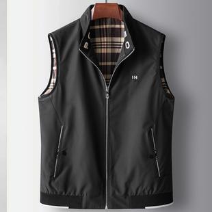 普洛克正品 立领男宽松保暖商务马甲基础外套背心坎肩外穿袖马夹