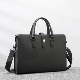 普洛克正品 真皮单肩电脑包高档奢雅时尚商务男士头层牛皮手提包