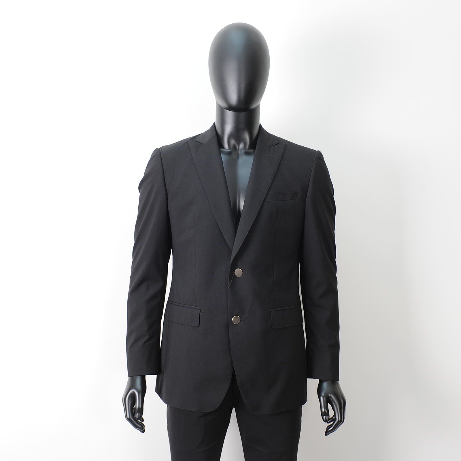 普洛克正品 纳巴罗精纺羊毛男西服套装黑色商务西裤西装正装外套S