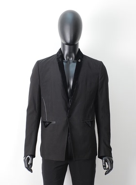 普洛克正品 VGO正品男黑色小西服男女同款修身外套西装一粒扣上衣